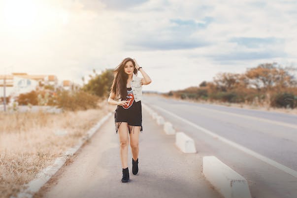 Girl on Road